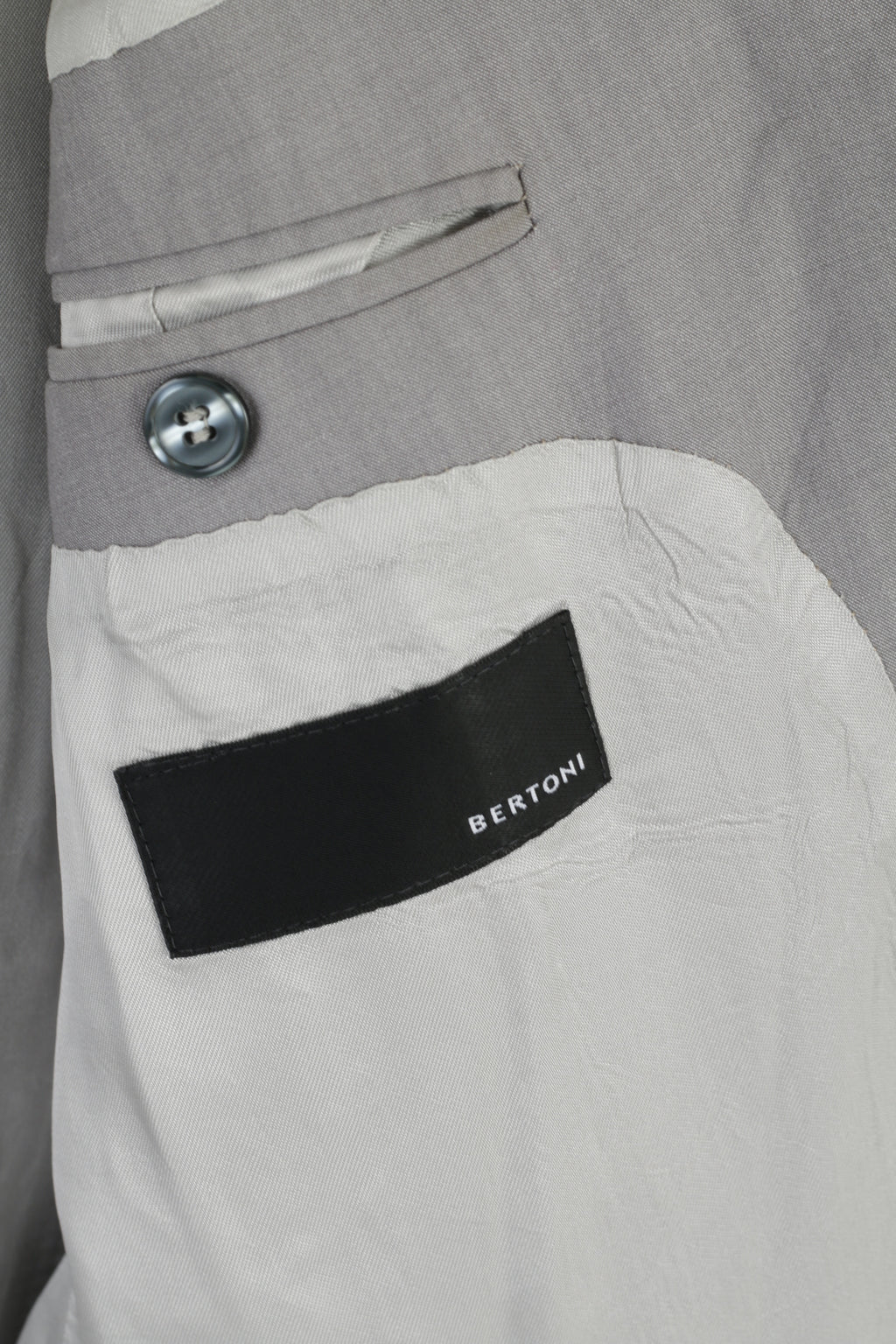 Bertoni Uomo XXL (L) Blazer Grigio Chiaro Monopetto Elegante Giacca Casual