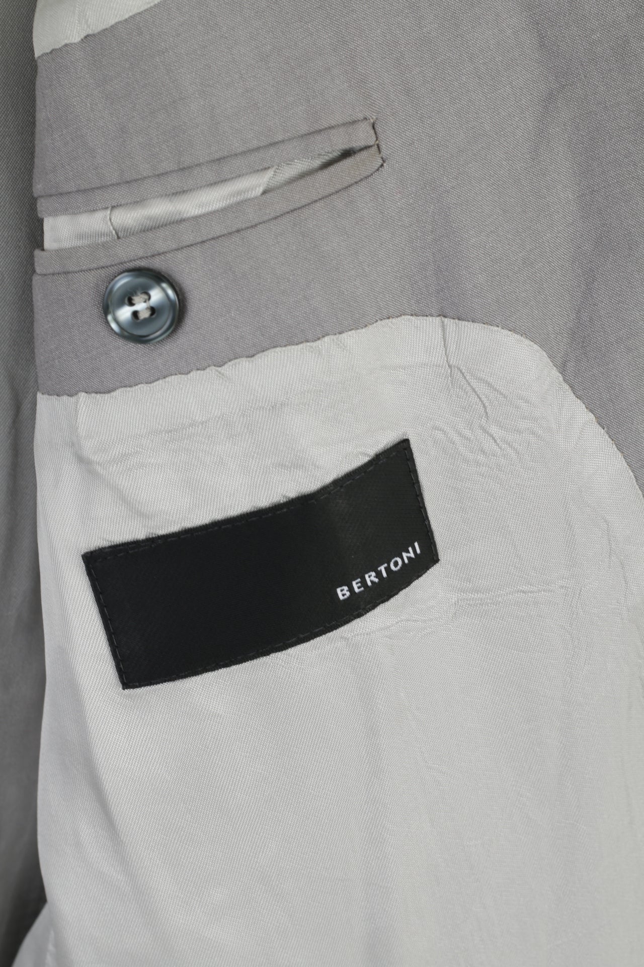 Bertoni Uomo XXL (L) Blazer Grigio Chiaro Monopetto Elegante Giacca Casual
