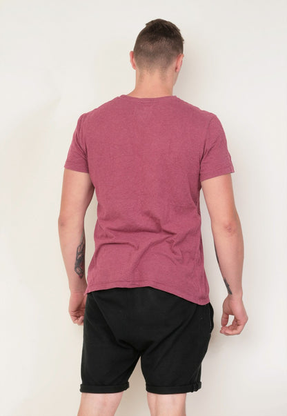 Superdry Mens XL Shirt Maroon Summer Short Sleeve Cotton - RetrospectClothes