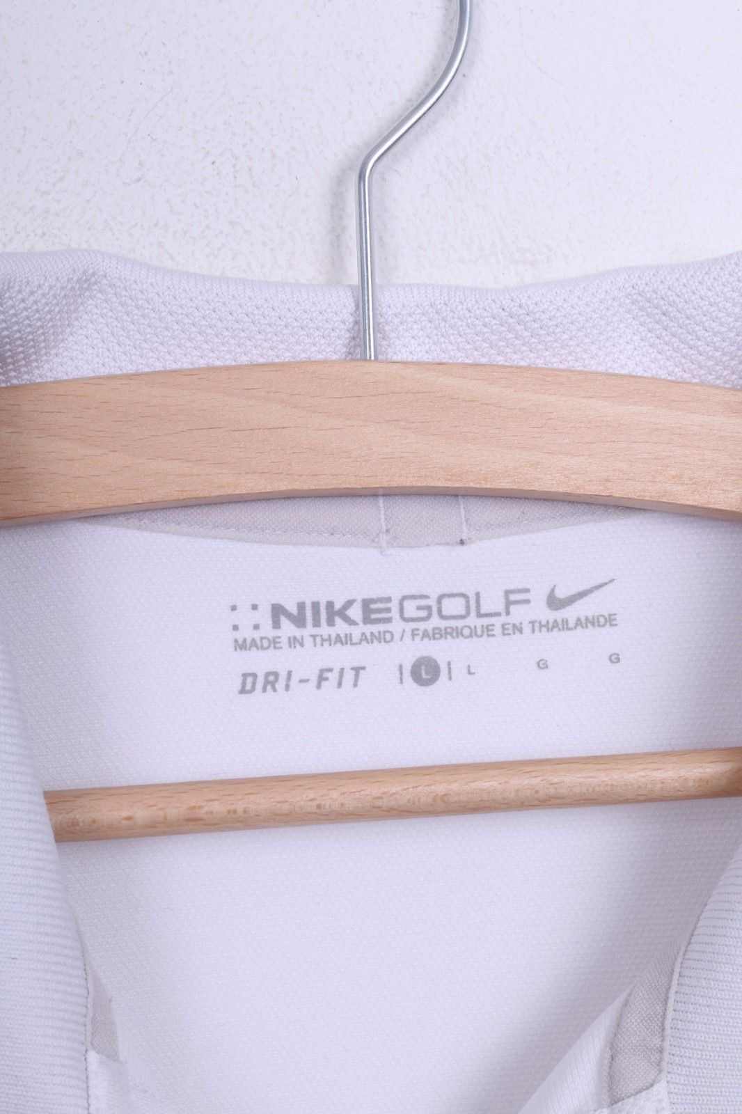 Nike Golf Mens L Polo Shirt White Sport Dri-Fit Training