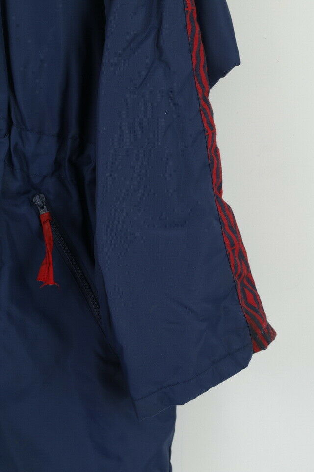 Umbro Giacca da uomo 2XL Parka Oldschool impermeabile in nylon vintage blu scuro con cappuccio nascosto
