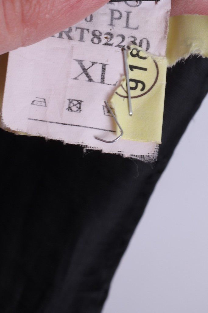 Women's S Coat Black Red Embroidered Big Buttons Fitted Spring Top