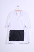 Nike Golf Mens L Polo Shirt White Sport Dri-Fit Training