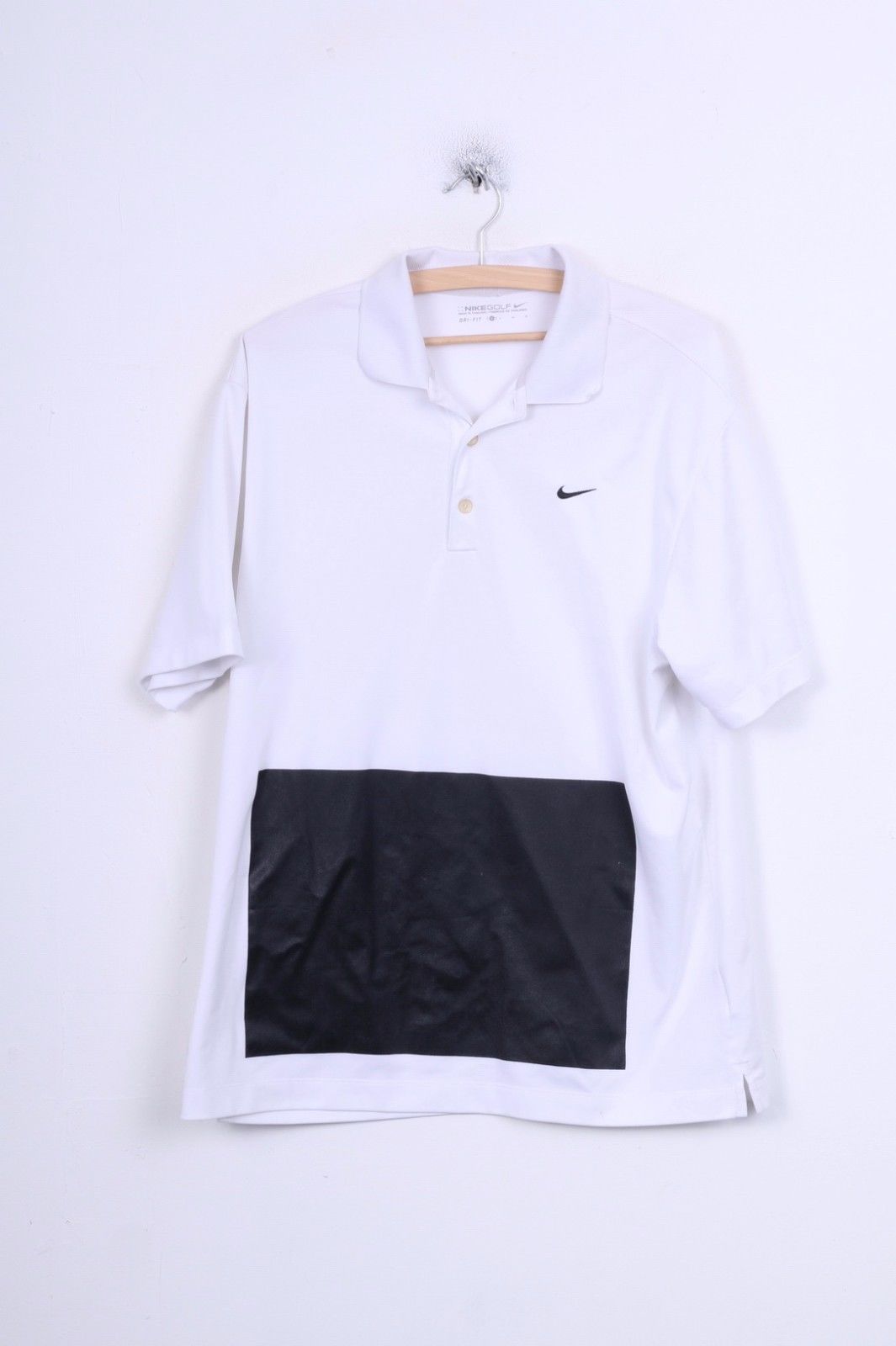 Nike Golf Mens L Polo Shirt White Sport Dri-Fit Training