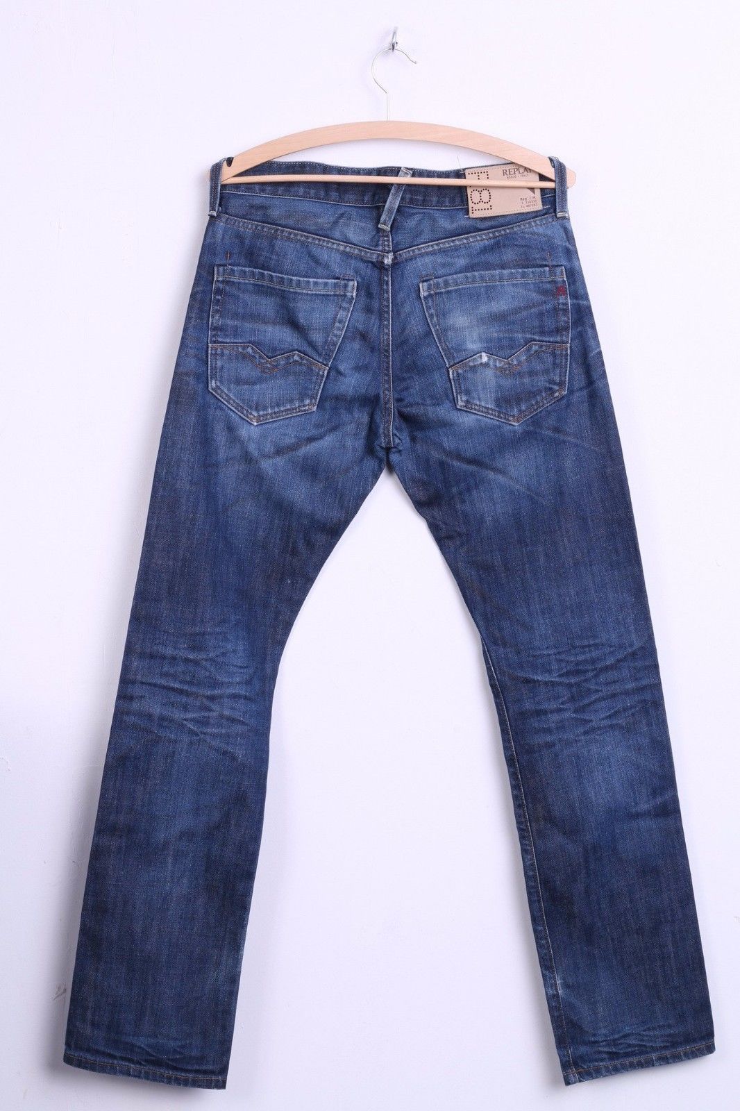 Replay Pantalon Jeans W29 L32 Homme Pantalon en Denim de Coton Bleu