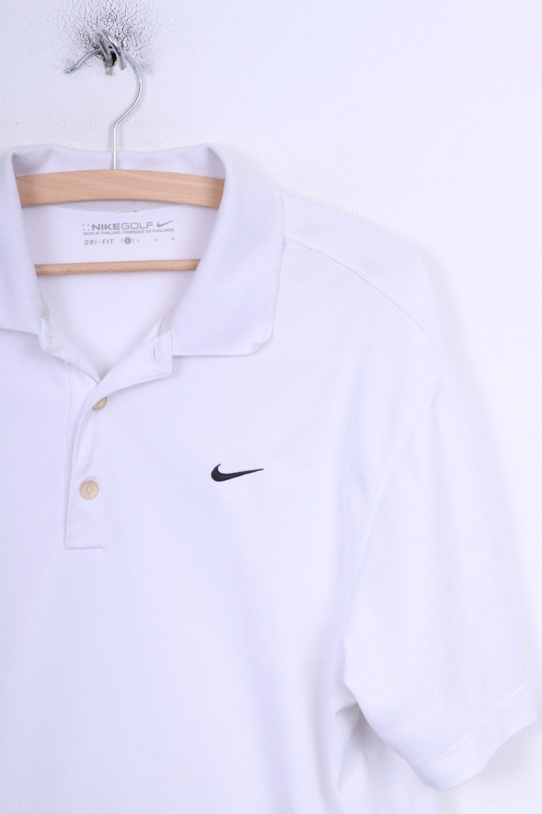 Nike Golf Mens L Polo Shirt White Sport Dri-Fit Training