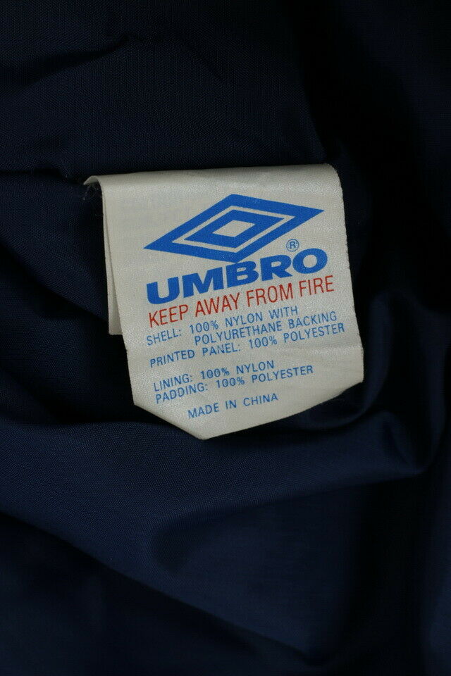 Umbro Veste 2XL pour homme Bleu marine vintage en nylon imperméable Oldschool Parka capuche cachée
