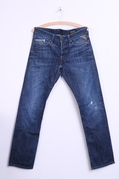 Replay Mens W29 L32 Jeans Trousers Blue Cotton Denim Pants