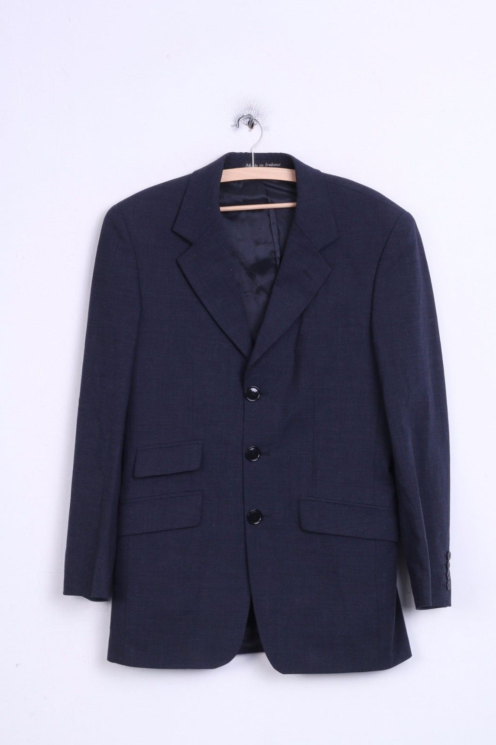 Giacca blazer da uomo 38 S John Rocha in lana monopetto blu scuro